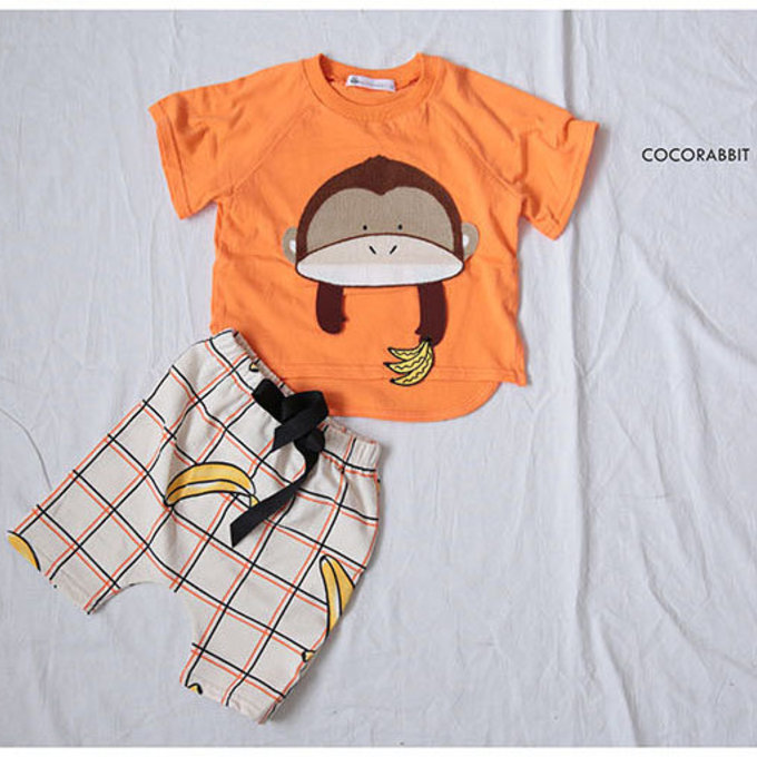 正韓 coco rabbit 100%純棉香蕉格子短褲_cr08