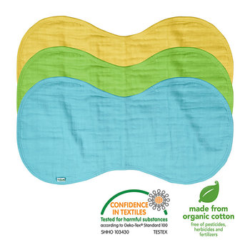 美國green sprouts 四層100%有機棉細紗布拍嗝巾/枕巾3入組_水藍組_GS110100-AS-