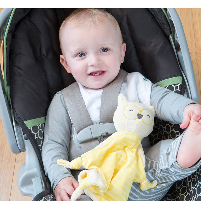 美國 green sprouts 小綠芽寶寶100%有機棉玩偶安撫巾_條紋綠熊_GS201040-3