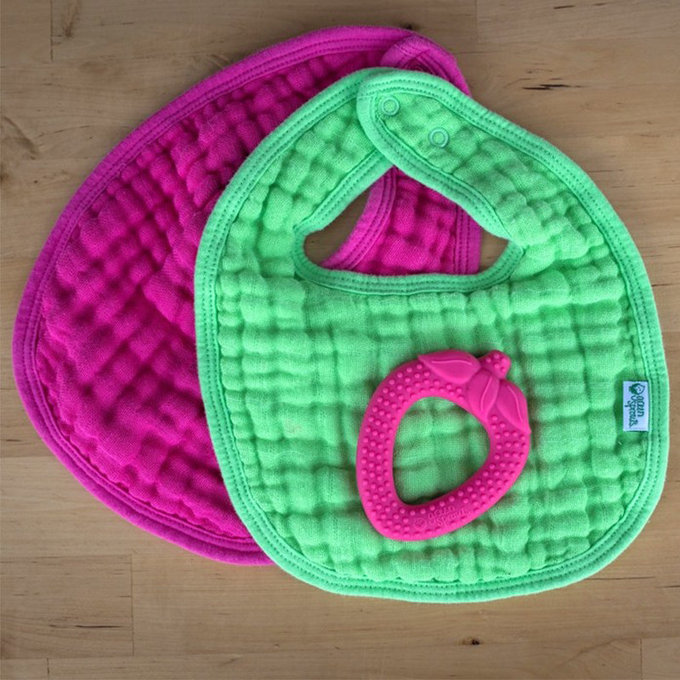 美國 green sprouts 小綠芽 食品安全等級矽膠固齒器_紅草莓_GS385362-2