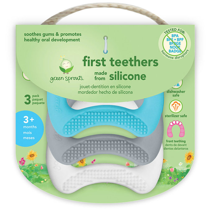 美國 green sprouts 小綠芽 食品安全等級矽膠固齒器3入組_水藍月亮_GS385372-AS