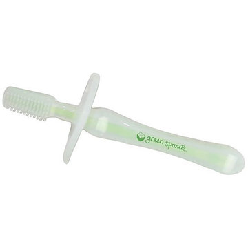 美國 green sprouts 寶寶專用矽膠牙刷_GS309300-greensprouts,固齒器牙刷,矽膠固齒器,學習牙刷,矽膠牙刷,推薦牙刷固齒器,食品矽膠,牙刷