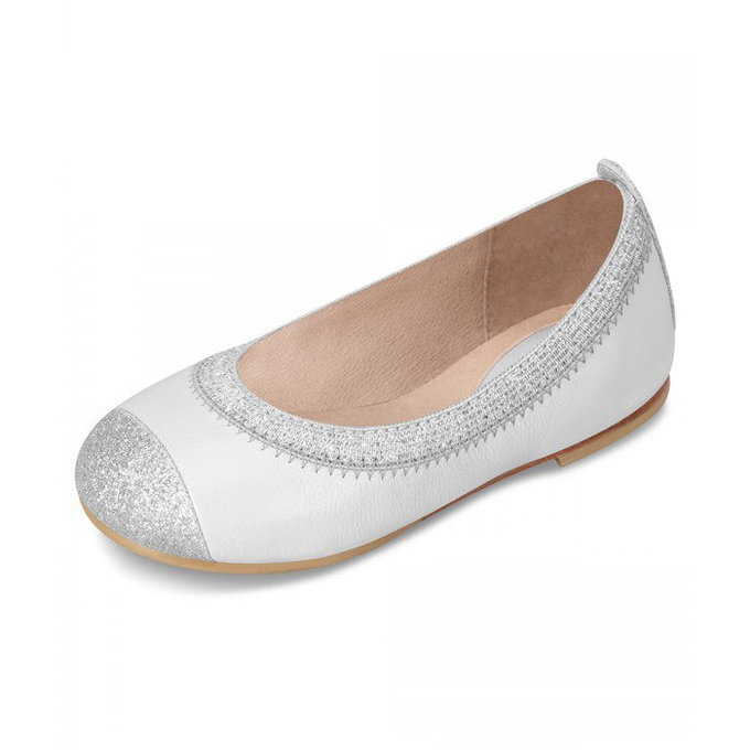 澳洲 Bloch 銀邊芭蕾舞鞋(小童)_BT410P_WHT