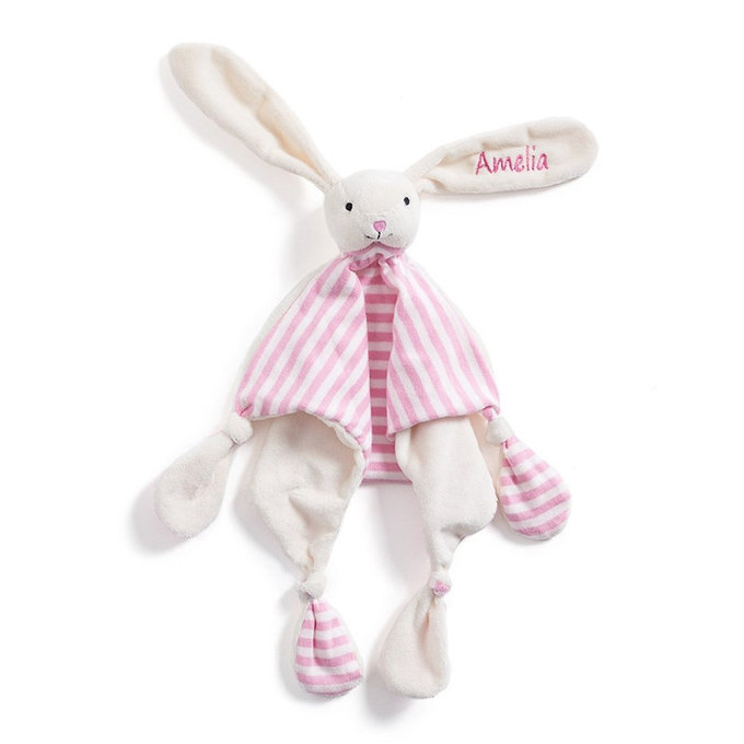 英國 JoJo Maman BeBe 安撫巾/玩偶_ 粉白小兔_JJB6497P