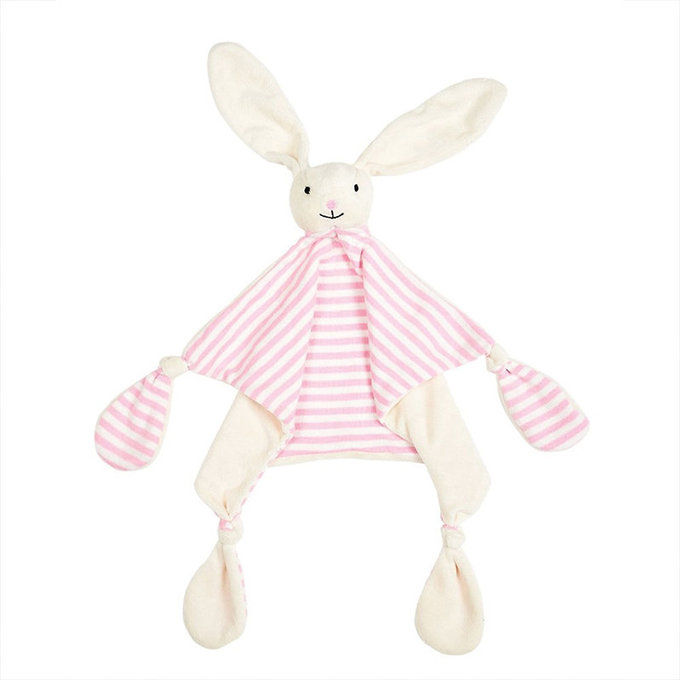 英國 JoJo Maman BeBe 安撫巾/玩偶_ 粉白小兔_JJB6497P