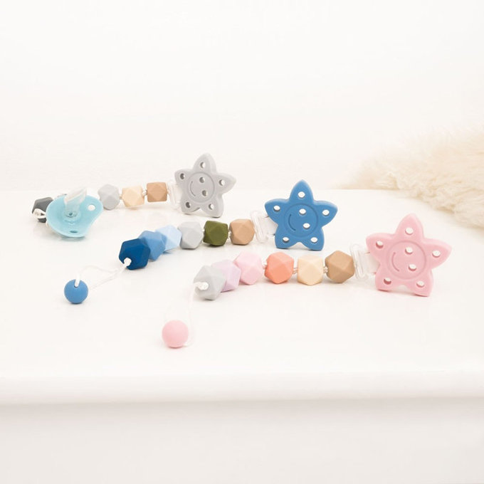 英國 JoJo Maman BeBe 嬰幼兒矽膠玩具鍊/奶嘴鍊_水藍(JJE2049)