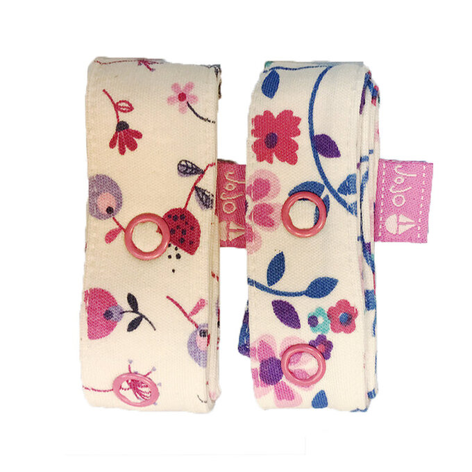 英國 JoJo Maman BeBe嬰幼兒玩具鍊/奶嘴鍊 兩入組_花語小鳥 (JJLF-03)