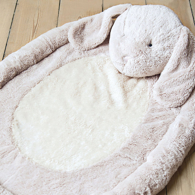 英國 JoJo Maman BeBe 舒適柔軟長絨毛睡墊/遊戲墊/休息墊_邦妮兔(JJD3606)