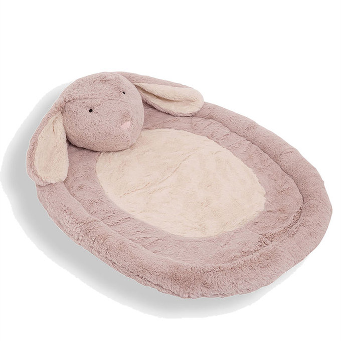 英國 JoJo Maman BeBe 舒適柔軟長絨毛睡墊/遊戲墊/休息墊_邦妮兔(JJD3606)