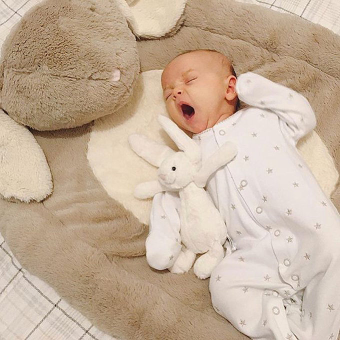 英國 JoJo Maman BeBe 舒適柔軟長絨毛睡墊/遊戲墊/休息墊_邦妮兔(JJD3606)