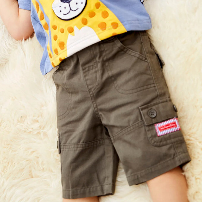 英國 JoJo Maman BeBe 超優質嬰幼兒/兒童100% 純棉多口袋短褲_岩石灰(JJ-B5351-O) 