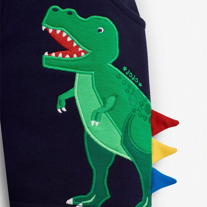 英國 JoJo Maman BeBe 超優質嬰幼兒/兒童100% 純棉綁繩短褲_恐龍來了(JJH1521)