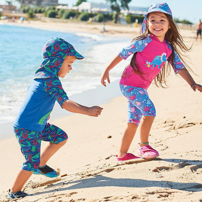 英國 JoJo Maman BeBe 嬰幼兒/兒童泳裝戲水UPF50+防曬護頸遮陽帽_ 一帆風順(JJE5024)