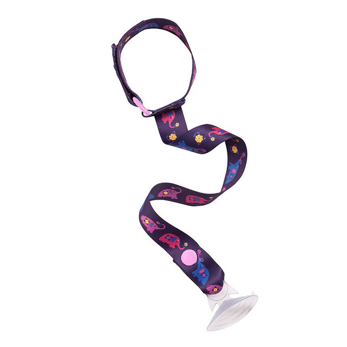 英國 JoJo Maman BeBe 杯子/玩具防掉落帶兩件組_ 紫大象(JJD6122E)