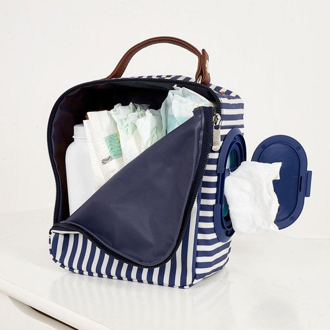 英國 JoJo Maman BeBe 嬰兒多功能收納袋/尿布袋_優雅線條(JJE2472)