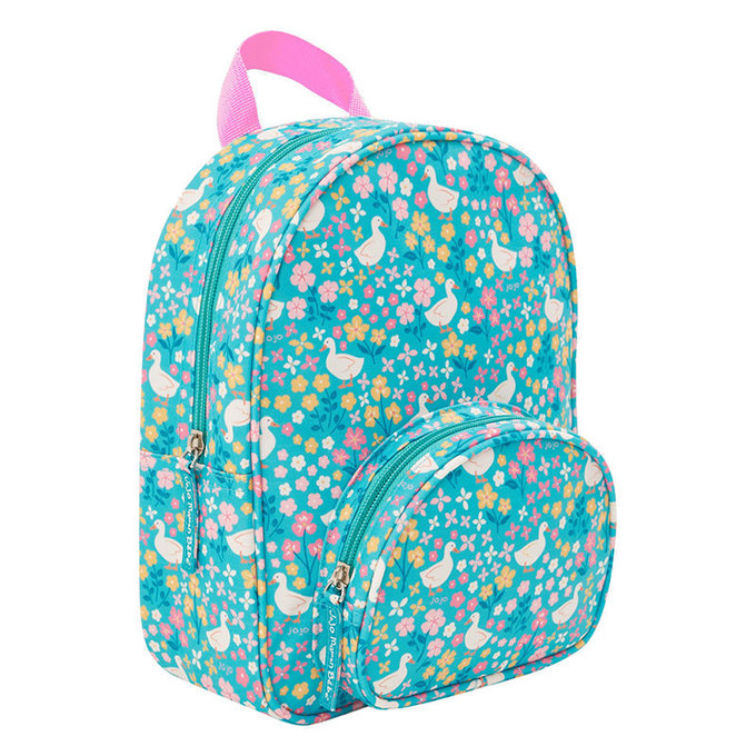 英國 JoJo Maman BeBe 幼稚園/大童防潑水後背包_花花白鴨(JJE6913)