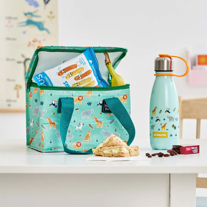 英國 JoJo Maman BeBe 防水多功能便當袋/食物袋/用品袋/萬用袋_動物世界(JJE7580)