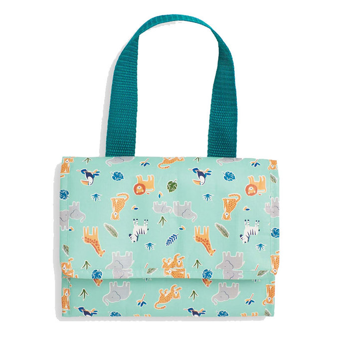 英國 JoJo Maman BeBe 防水多功能便當袋/食物袋/用品袋/萬用袋_動物世界(JJE7580)