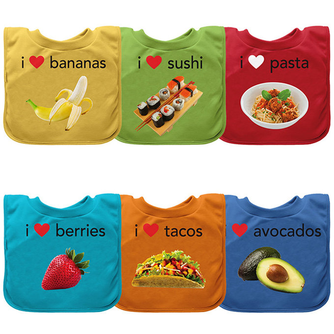 美國 green sprouts 小綠芽 套頭式雙層100%純棉【口水巾圍兜】/【吃飯圍兜】單入組_藍酪梨_GS100060-2