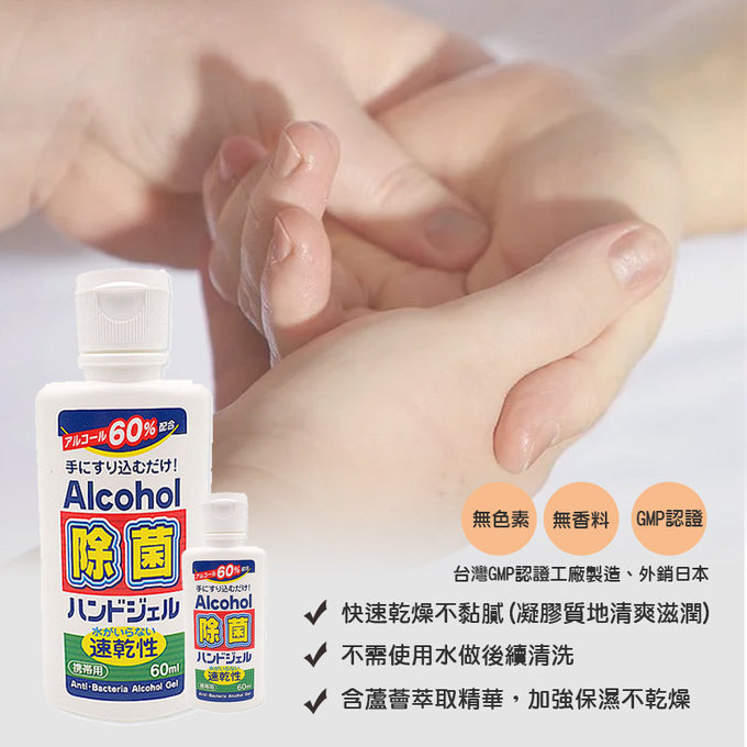 日本 Alcohol 酒 精乾洗手抗菌乳60ML_AH01