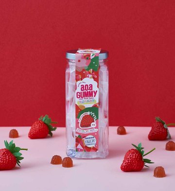 a.o.a天然水果軟糖-微糖有機草莓(80克/16包/32顆)-