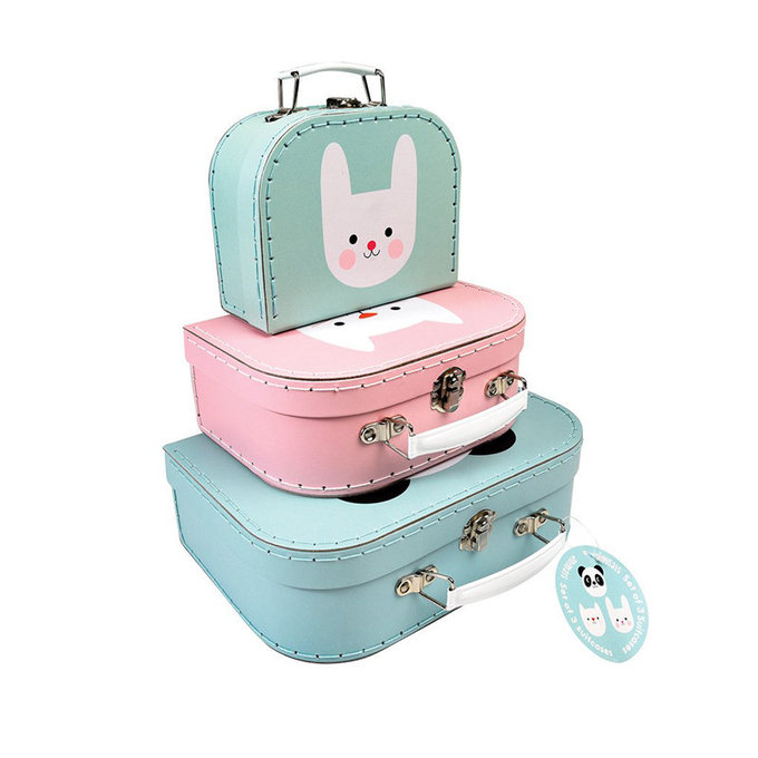 英國 Rex London 幼兒/兒童旅行手拿箱3件組_熊貓&朋友_RL28042