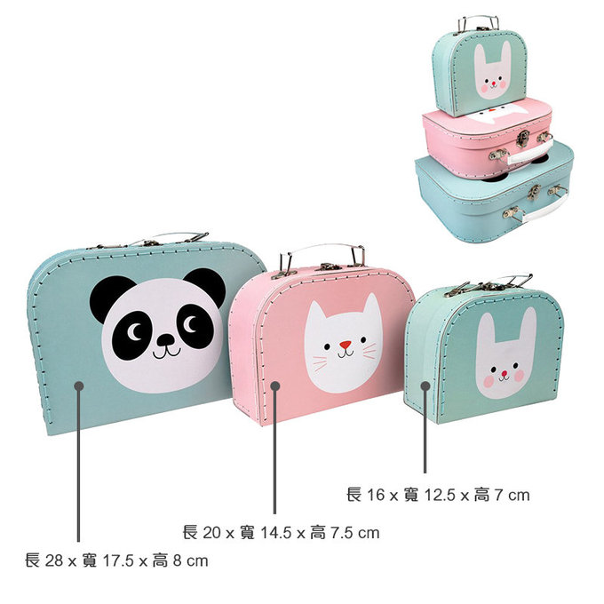 英國 Rex London 幼兒/兒童旅行手拿箱3件組_熊貓&朋友_RL28042