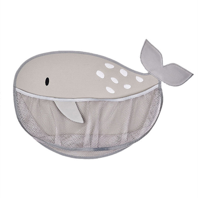 英國 JoJo Maman BeBe 嬰幼兒沐浴/洗澡/戲水收納袋_灰色鯨魚_JJE2009_53 x 36.5cm