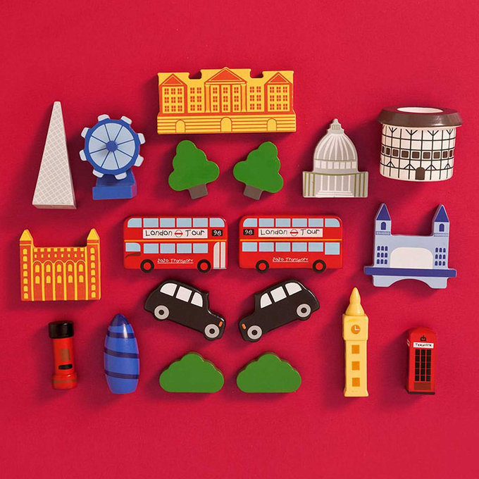 英國 JoJo Maman BeBe 超優質/益智/積木/五感玩具_實木系列_城市旅行_JJD4032