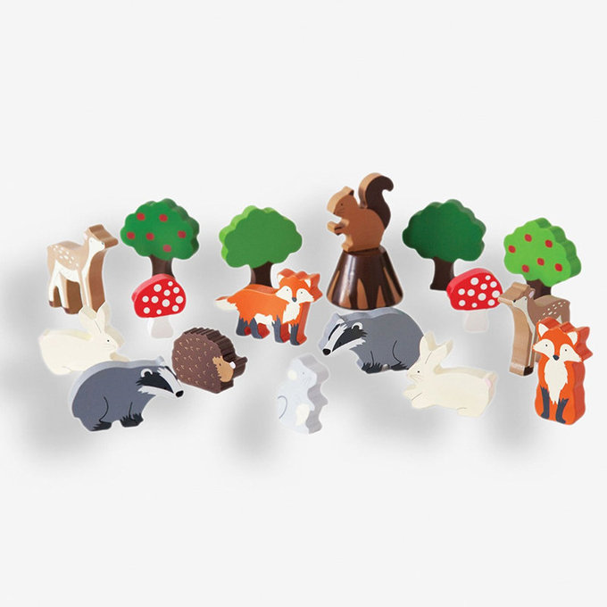 英國 JoJo Maman BeBe 超優質/益智/積木/五感玩具_實木系列_森林物語_JJD6577