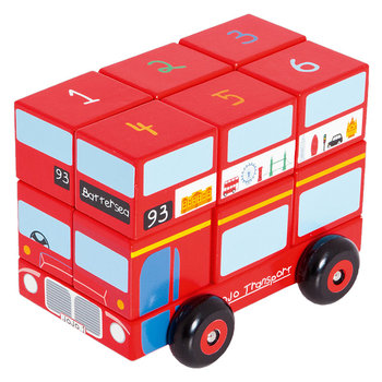 英國 JoJo Maman BeBe 優質玩具/益智/積木/五感玩具_實木玩具_疊疊車_雙層巴士_(JJD3929)-