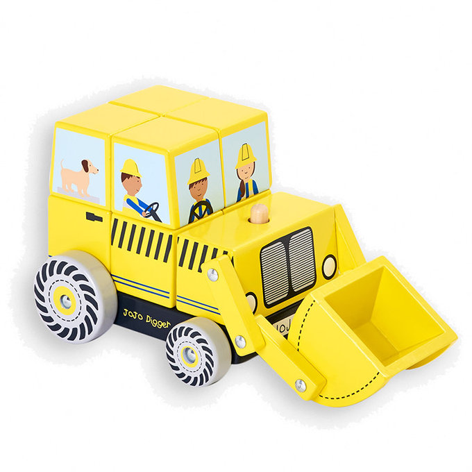英國 JoJo Maman BeBe 優質玩具/益智/積木/五感玩具_實木玩具_疊疊車_推土機_(JJE2001)