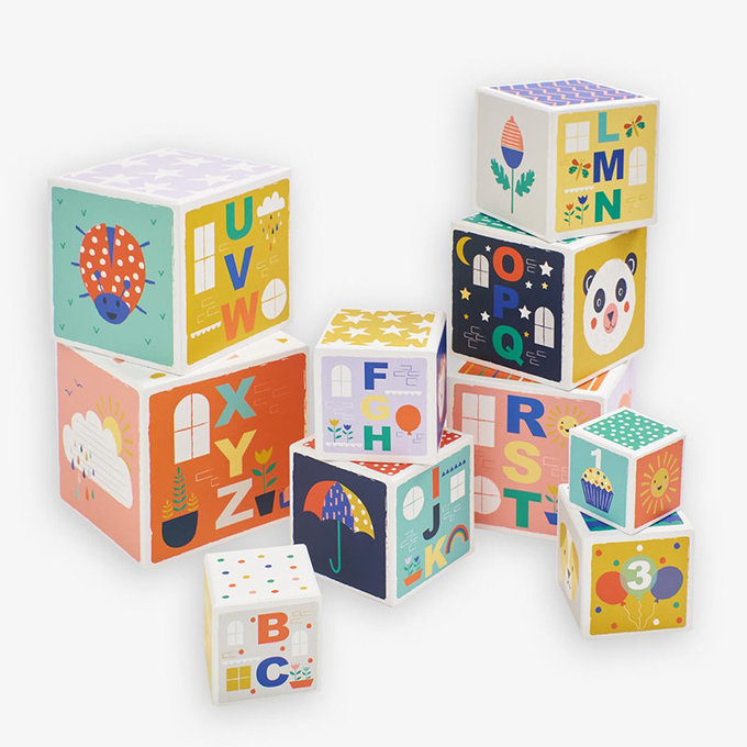 英國 JoJo Maman BeBe 優質玩具/益智/方塊疊疊樂_紙板系列_動物方程式_(JJE2482)