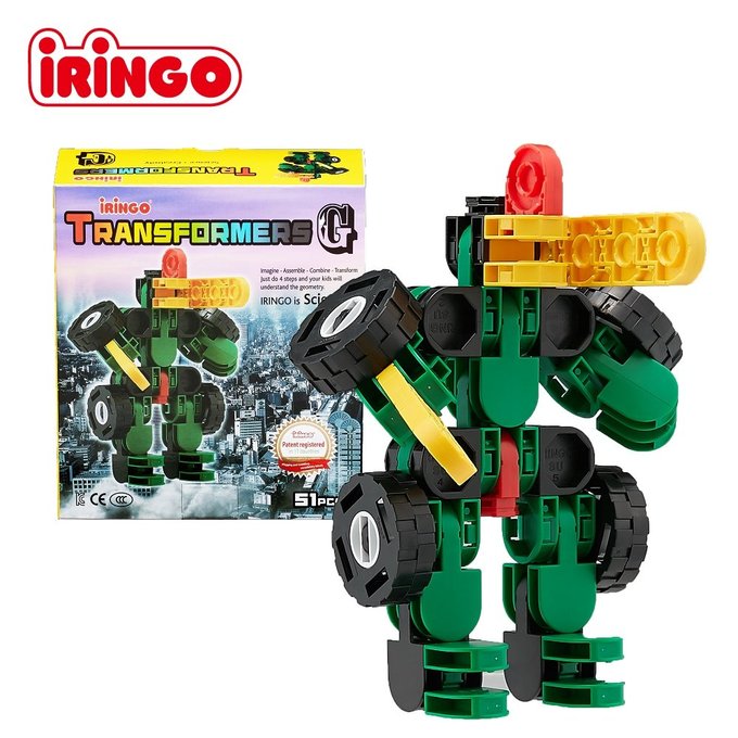 【韓國iRingo】百變創意3D積木-變形金剛G-大綠士 (可變形&可旋轉)_iR005(總片數:51)