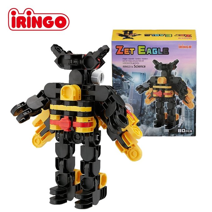 【韓國iRingo】百變創意3D積木-變形金剛ZetEagle-獵鷹 (可變形&可旋轉)_iR010(總片數:80)