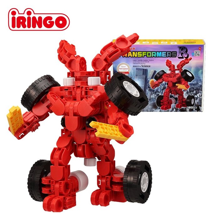 【韓國iRingo】百變創意3D積木-變形金剛R-紅翼 (可變形&可旋轉)_iR011(總片數:120)