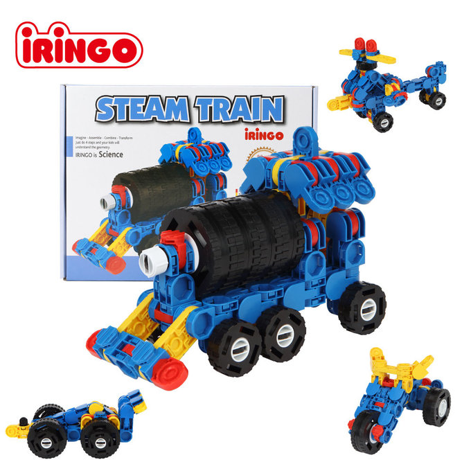 【韓國iRingo】百變創意3D積木-車輛系列(蒸汽火車頭)_iR024(總片數:114)