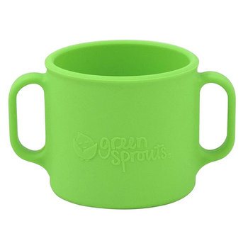 美國 green sprouts 超防滑寶寶學習喝水矽膠耐熱學習杯_草綠_GS144300-2-