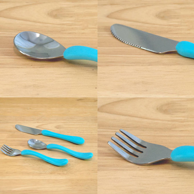 美國 green sprouts 小綠芽 寶寶學習吃飯湯匙叉子3入組_海軍藍_GS175860-N