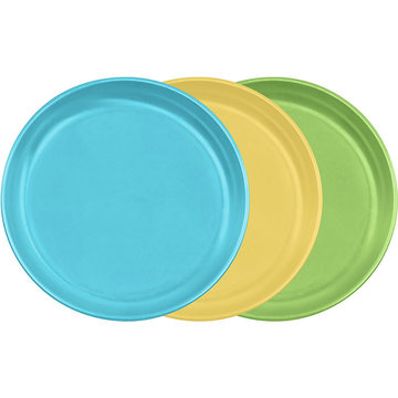 美國 green sprouts 學習餐具/外出攜帶 食物盤_藍黃綠三入組_GS152690-2-greensprouts,安全設計,不含BPA/BPS,方便攜帶