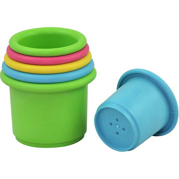美國 green sprouts 小綠芽 植物性製成安全玩具堆疊杯六入組_圓杯款_GS264301-greensprouts,符合標準,安全性玩具,植物製,玩具堆疊杯,不含BPA,不含PVC