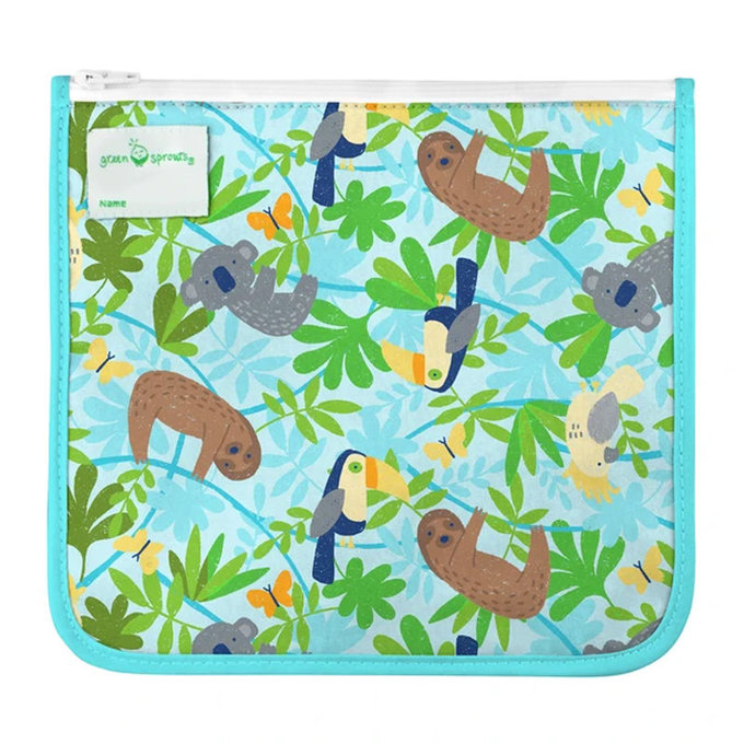 美國 green sprouts 小綠芽具保溫功能 可重複使用 食物袋/零食袋/三明治袋或小物收納袋 2入組_羊駝寶寶_GS165373-AL