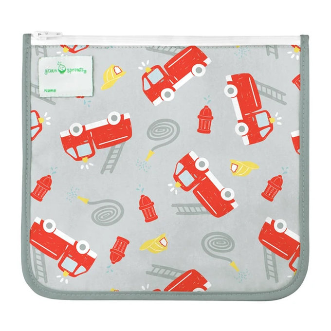 美國 green sprouts 小綠芽具保溫功能 可重複使用 食物袋/零食袋/三明治袋或小物收納袋 2入組_海上樂園_GS165373-NP