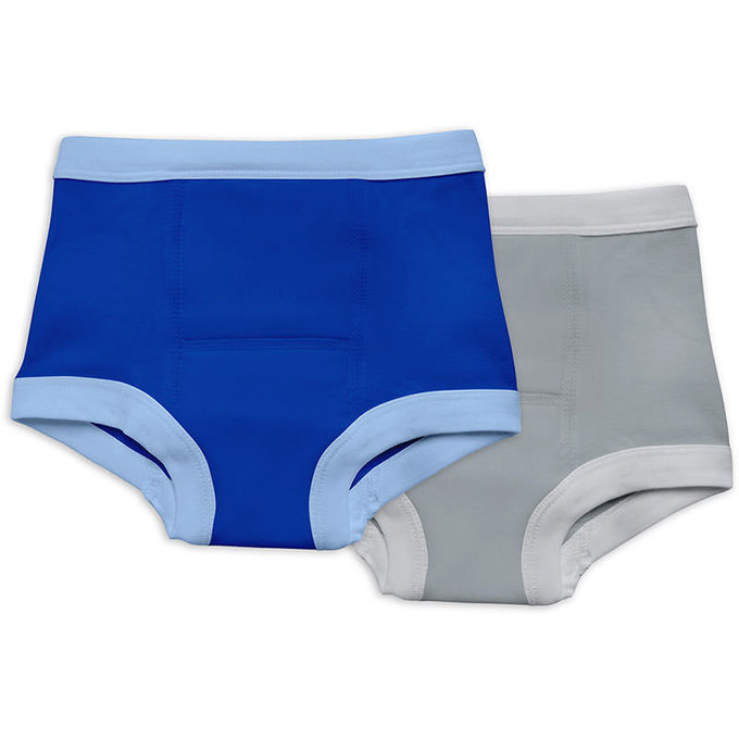 美國 green sprouts 小綠芽 有機棉學習褲2入組 _藍灰組 _ GS349070-3