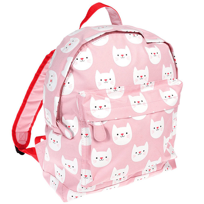 英國 Rex London 大童後背包 學生包 旅行包_迷人貓咪_RL29085