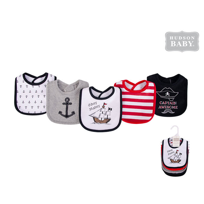 美國 luvable friends 甜蜜寶貝  嬰幼兒雙層吸水口水巾圍兜5入組_航海王(LF52062)