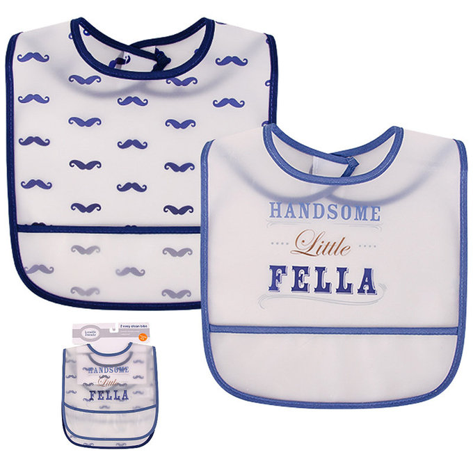 美國 luvable friends 甜蜜寶貝  嬰幼兒雙面防水圍兜2入組_英俊小子(LF75535)