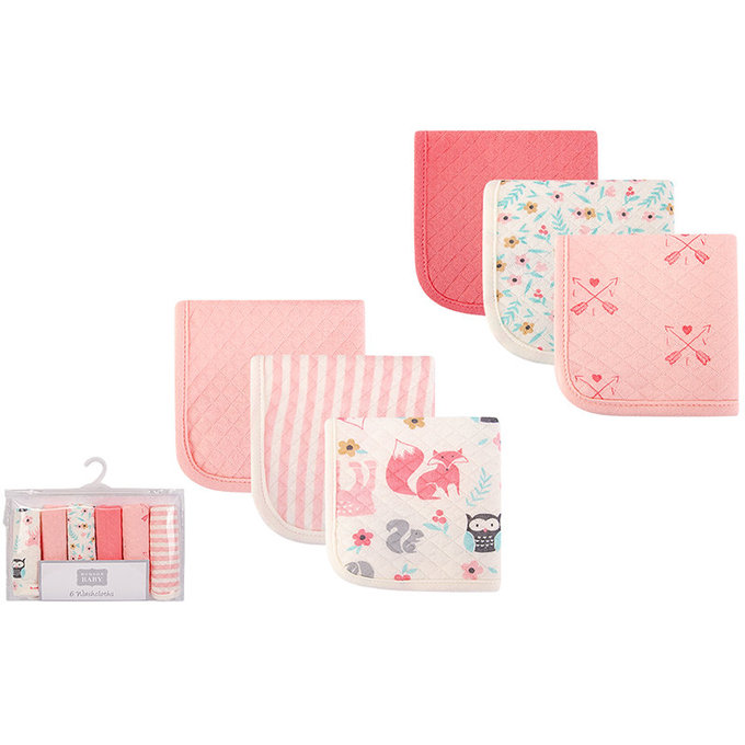 美國 luvable friends 甜蜜寶貝 多功能嬰幼兒100%純棉小方巾/洗澡巾/擦嘴巾6入組(23*23cm)_童趣森林(LF01054)