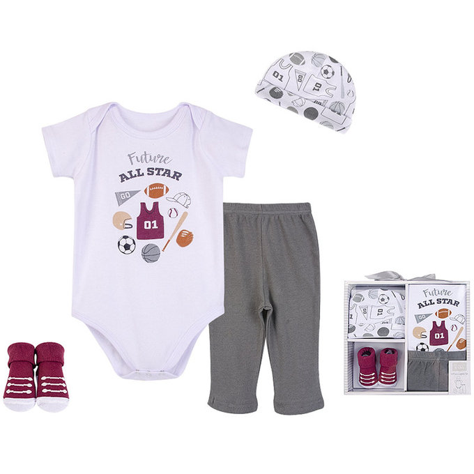 美國 luvable friends 甜蜜寶貝  嬰幼兒彌月禮盒組/最佳送禮/4入禮盒組_最佳MVP(LF18420)