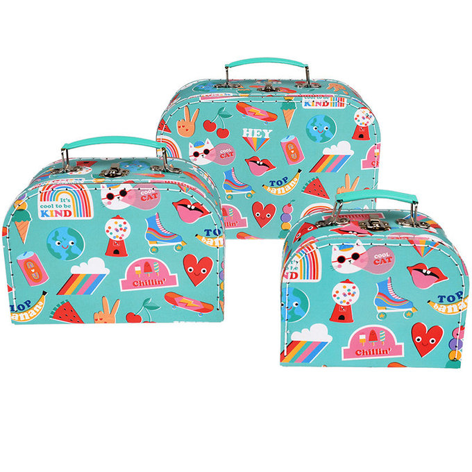 英國 Rex London 幼兒/兒童旅行手拿箱3件組_繽紛搖滾_RL29272